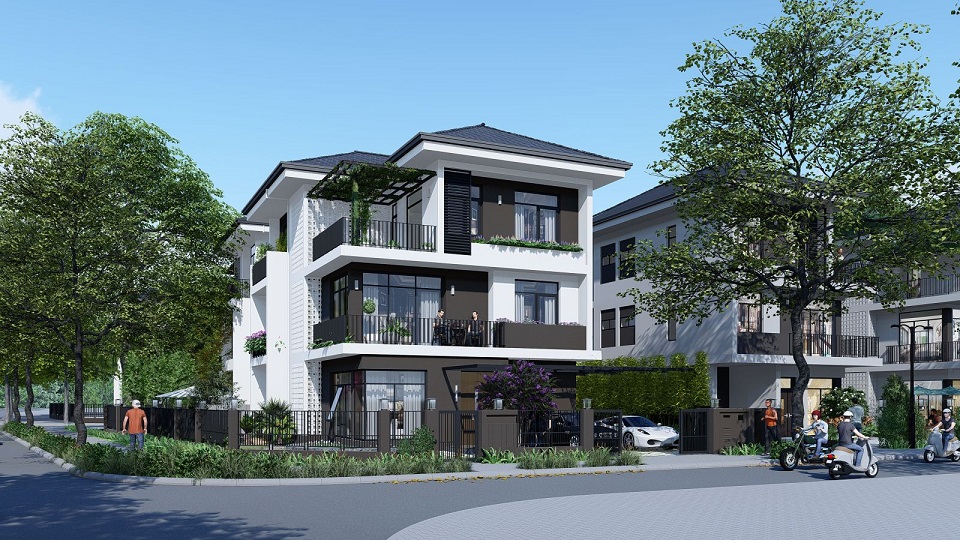 phối cảnh biệt thự đơn lập