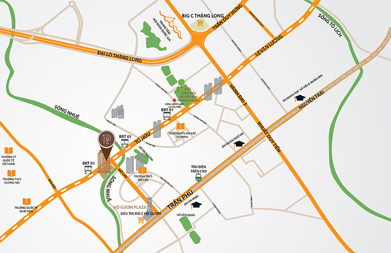 Vị trí dự án Roman Plaza Hà Đông